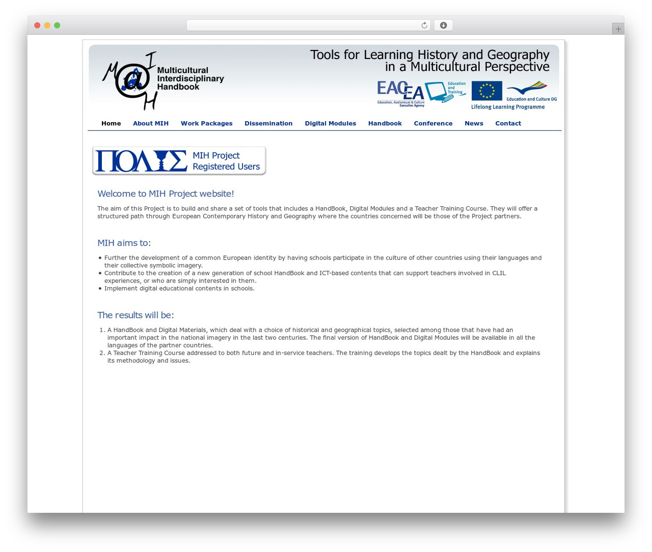 Comenius WordPress theme - mihproject.eu