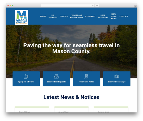 Envigor WordPress website theme - masoncountyroads.com
