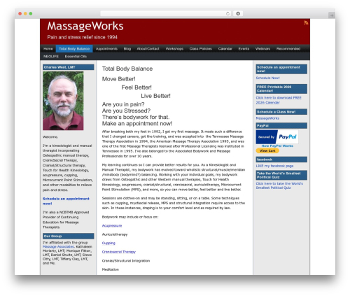 Eximius massage WordPress theme - massageworkstn.com