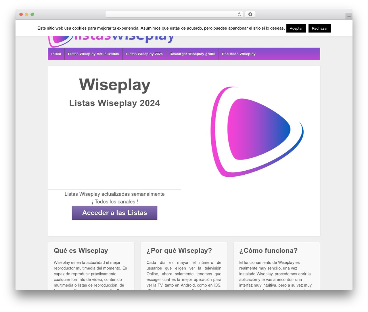 Responsive theme WordPress - listaswiseplay.com