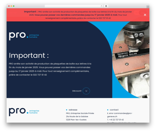 Theme theme WordPress - pro-plaquettes.ch