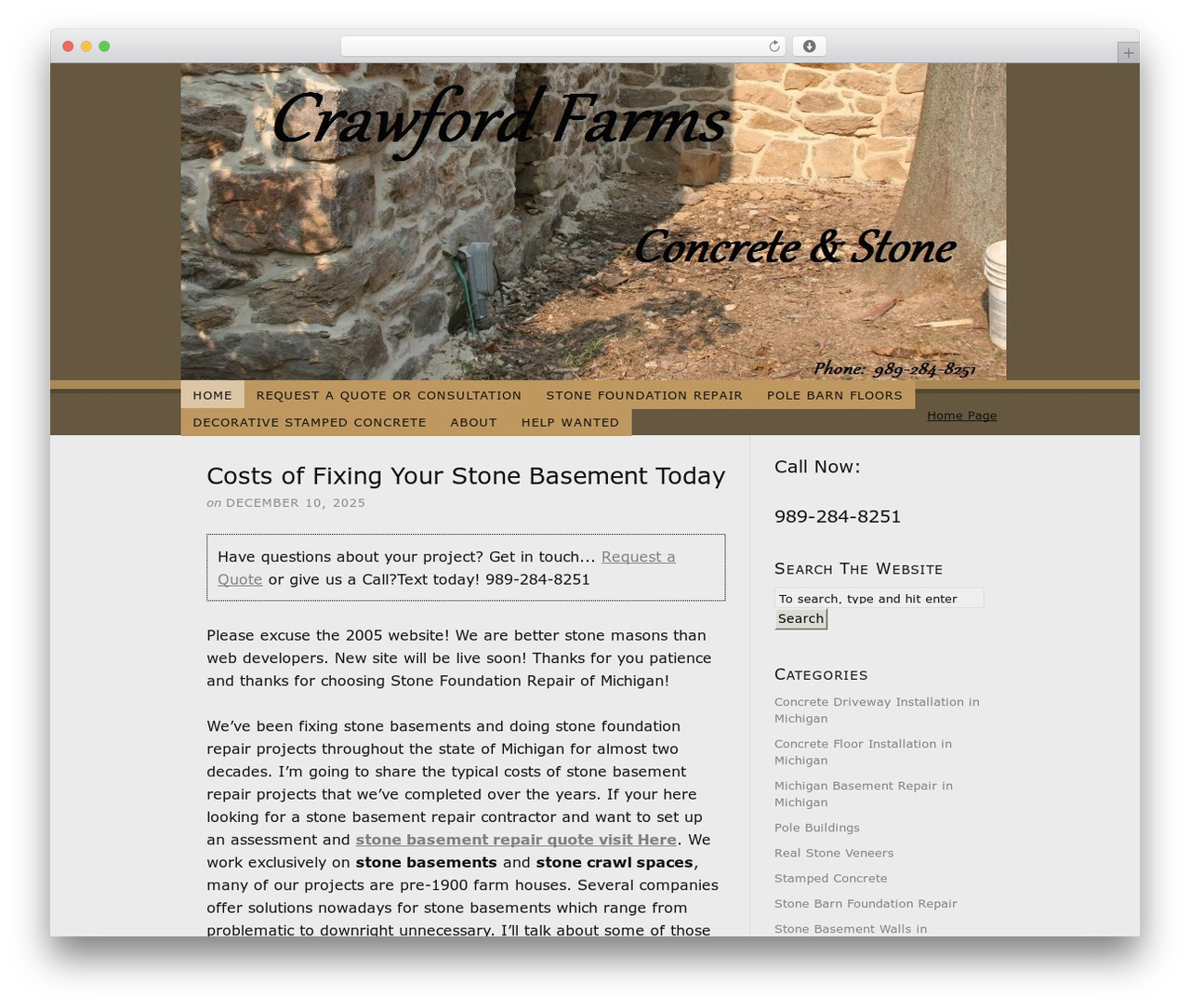 Thesis WP theme - michiganstonemason.com