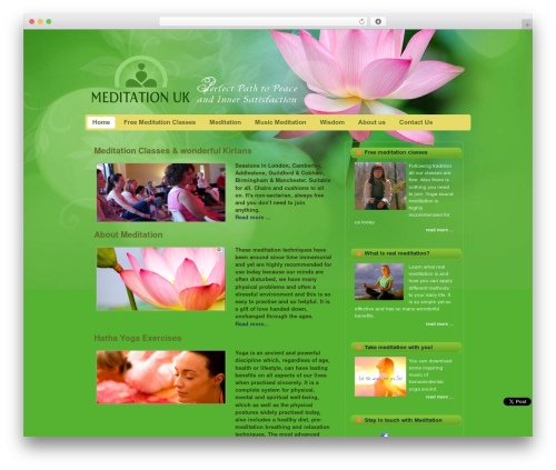 WordPress theme Builder - meditationuk.co.uk