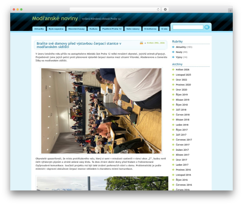 Curved top WordPress theme - modranskenoviny.cz