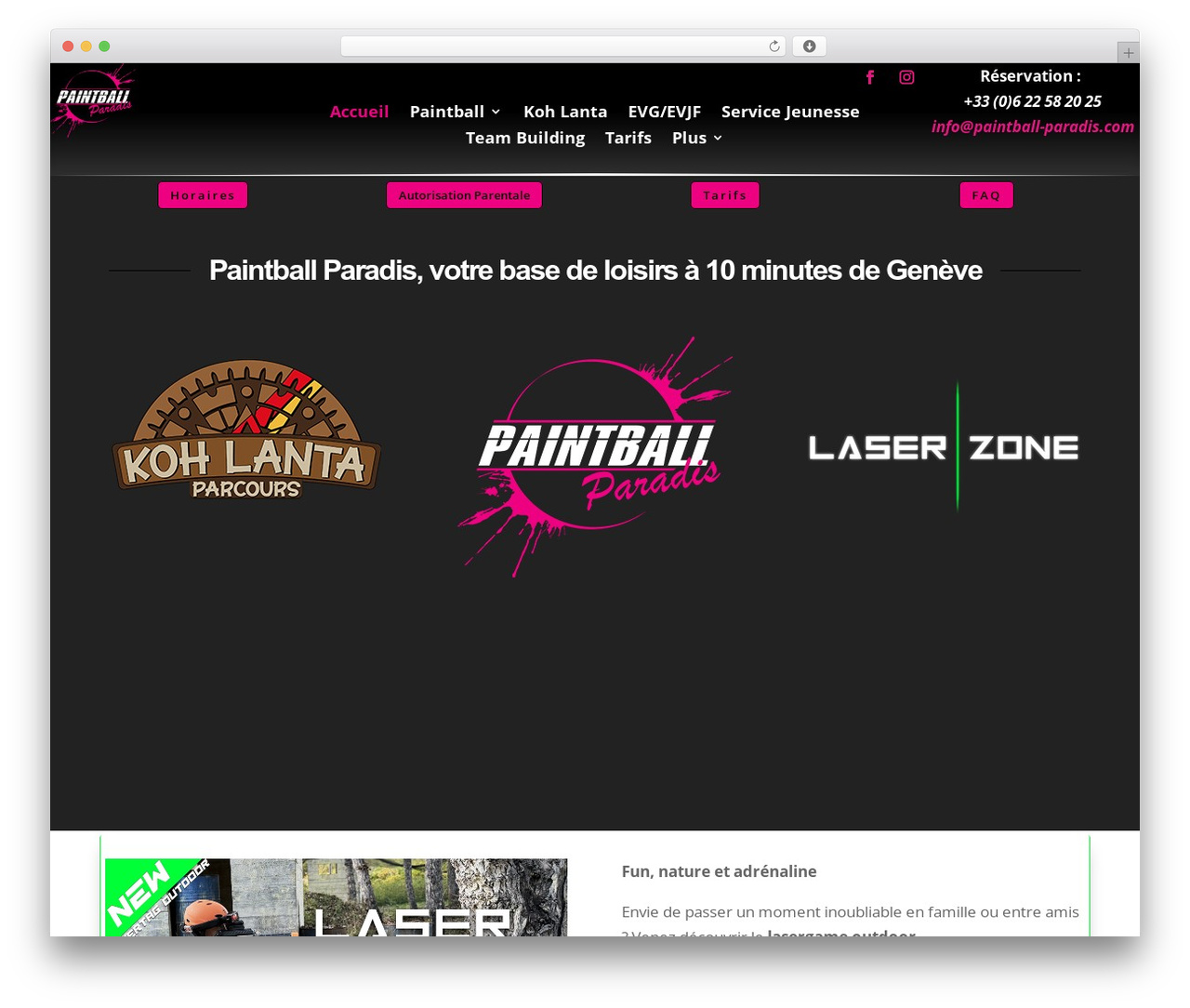 Divi theme WordPress - paintball-paradis.com