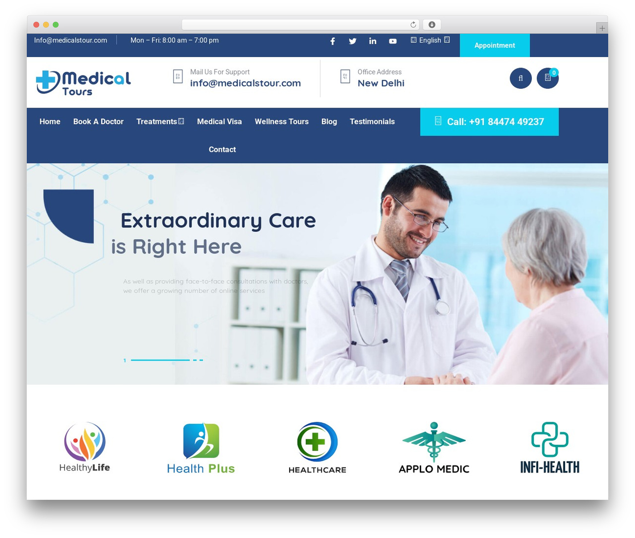 Medixi WordPress theme - medicalstour.com