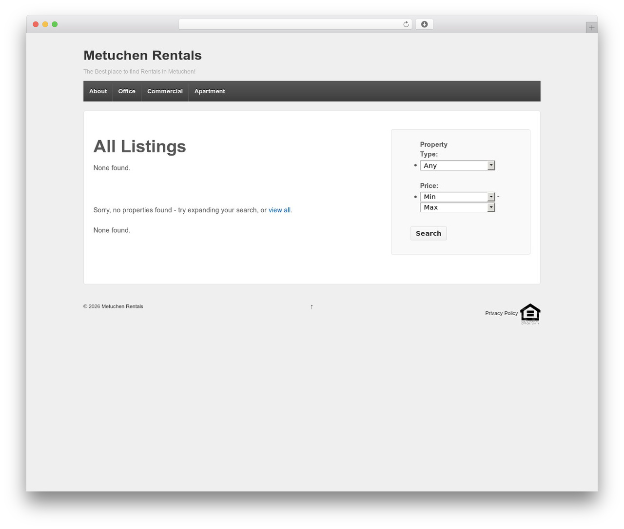 Responsive free WordPress theme - metuchenrentals.com