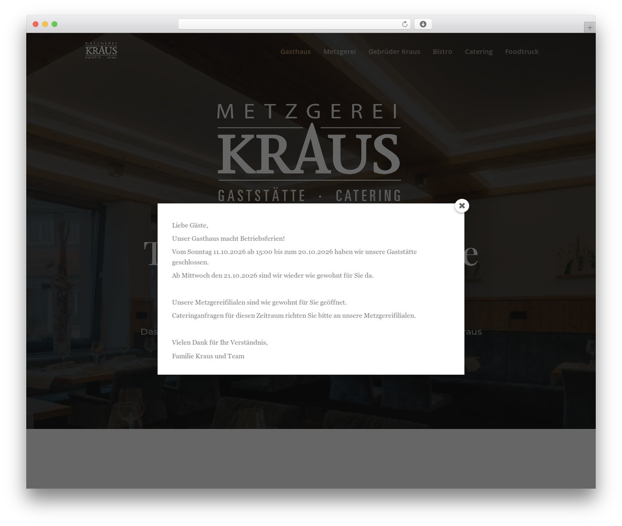Theme WordPress Divi - metzgerei-kraus.com