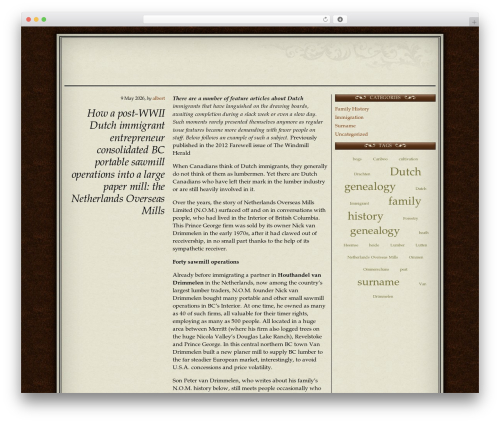 WordPress theme Inki Theme - mydutchroots.com/blog