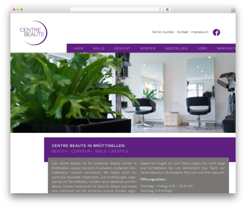 CB WordPress theme design - centre-beaute.ch