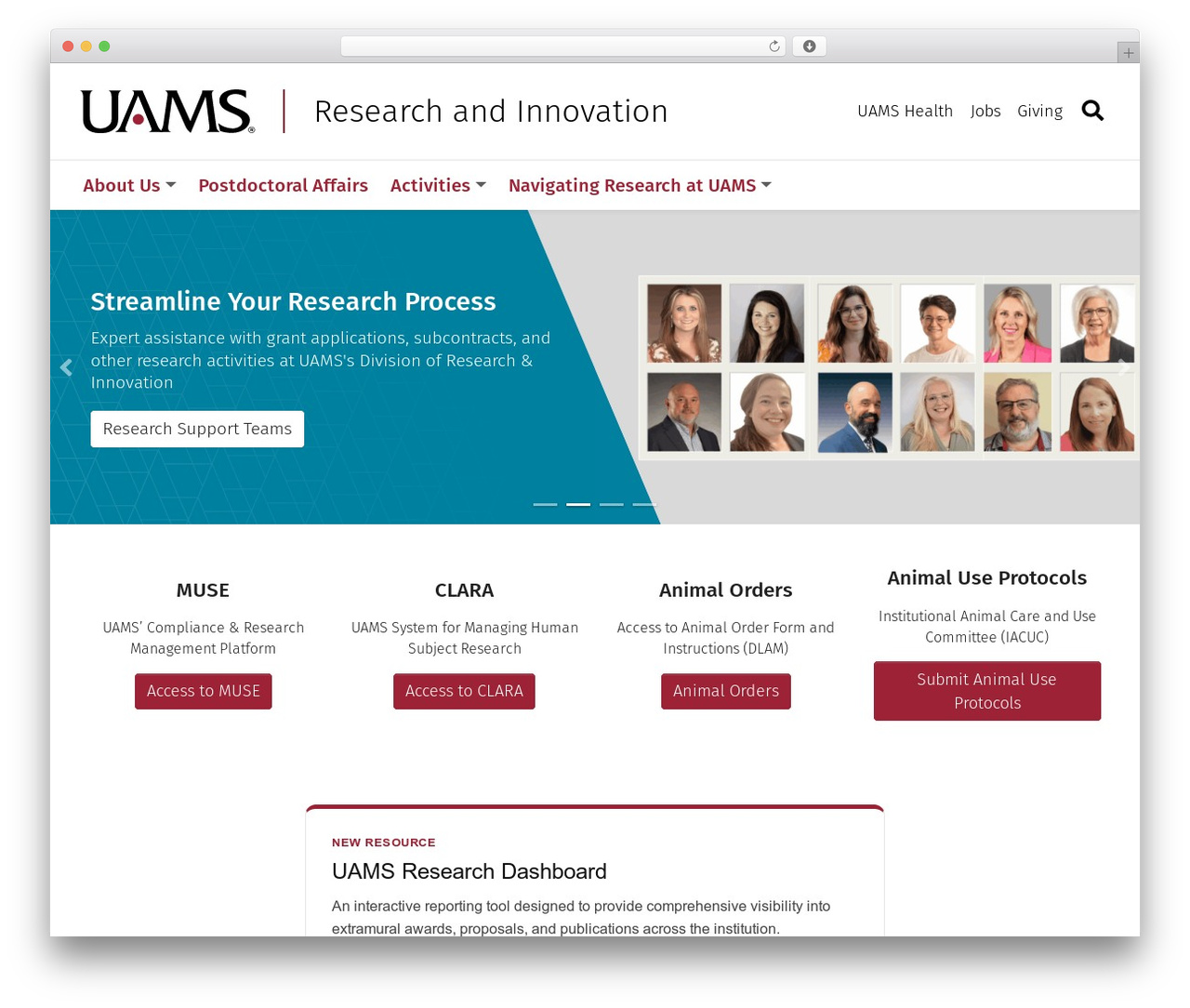 Genesis theme WordPress - research.uams.edu