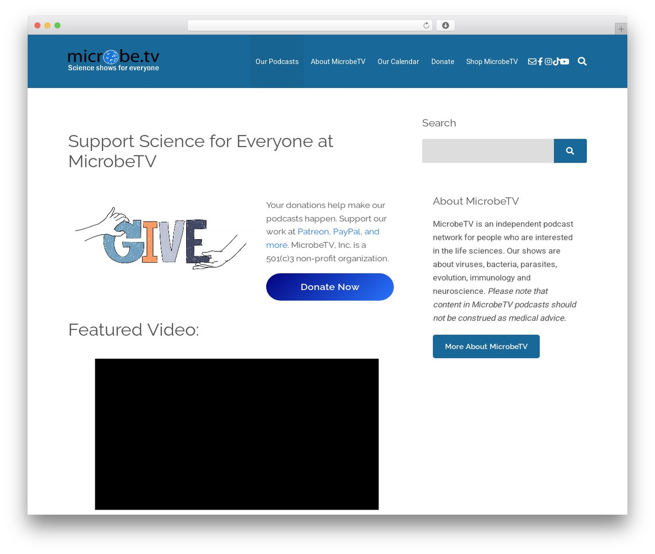 Podcaster WordPress theme - microbe.tv Podcaster WordPress theme - microbe.tv