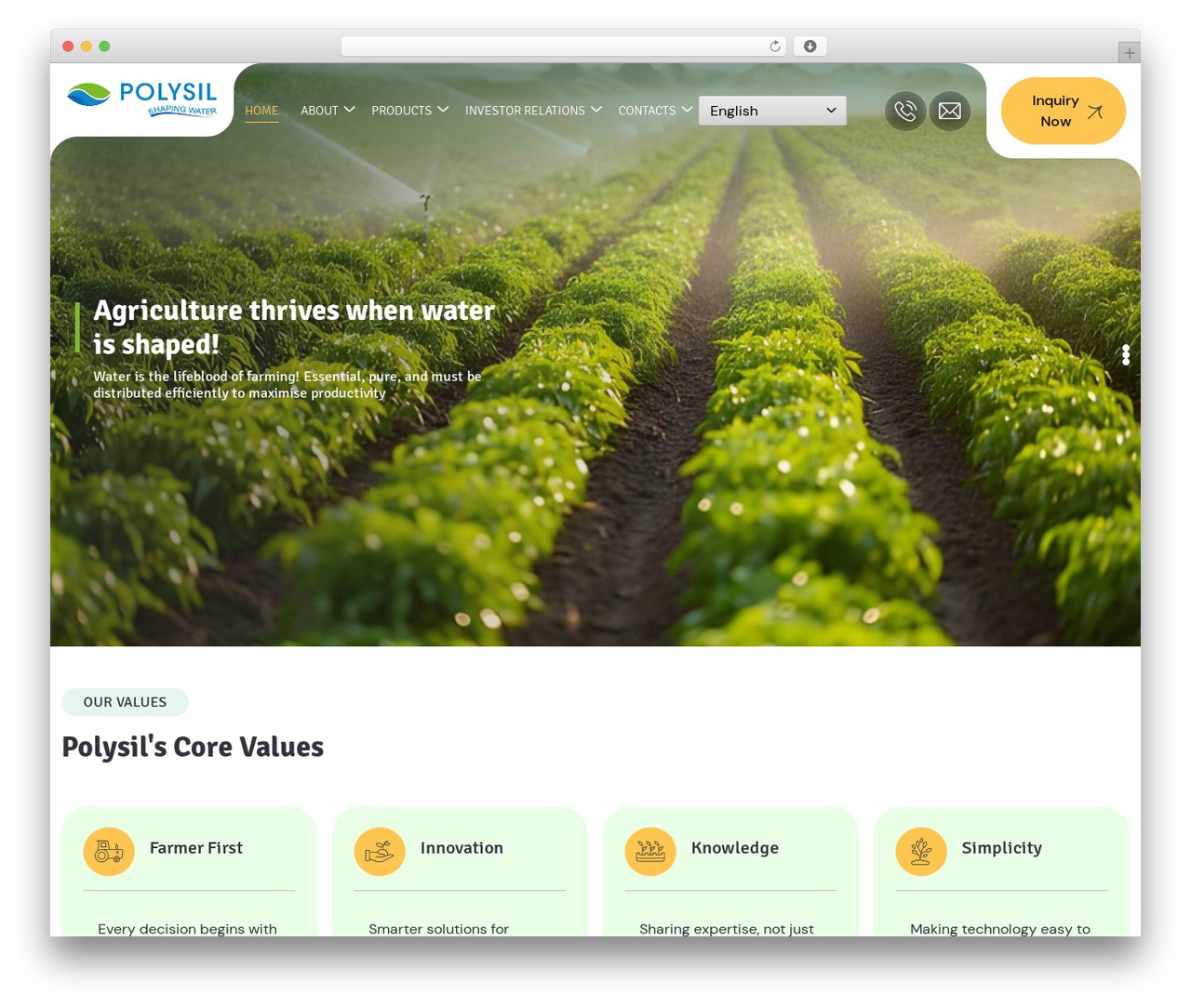 Polysil WordPress theme design - polysilirrigation.com