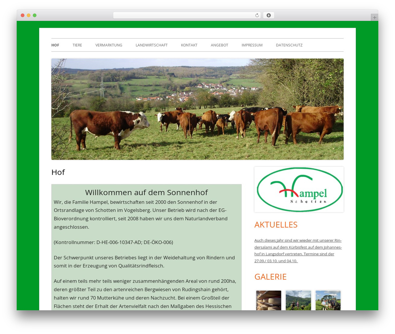 Tiny Framework WordPress theme - biorindfleisch-schotten.de