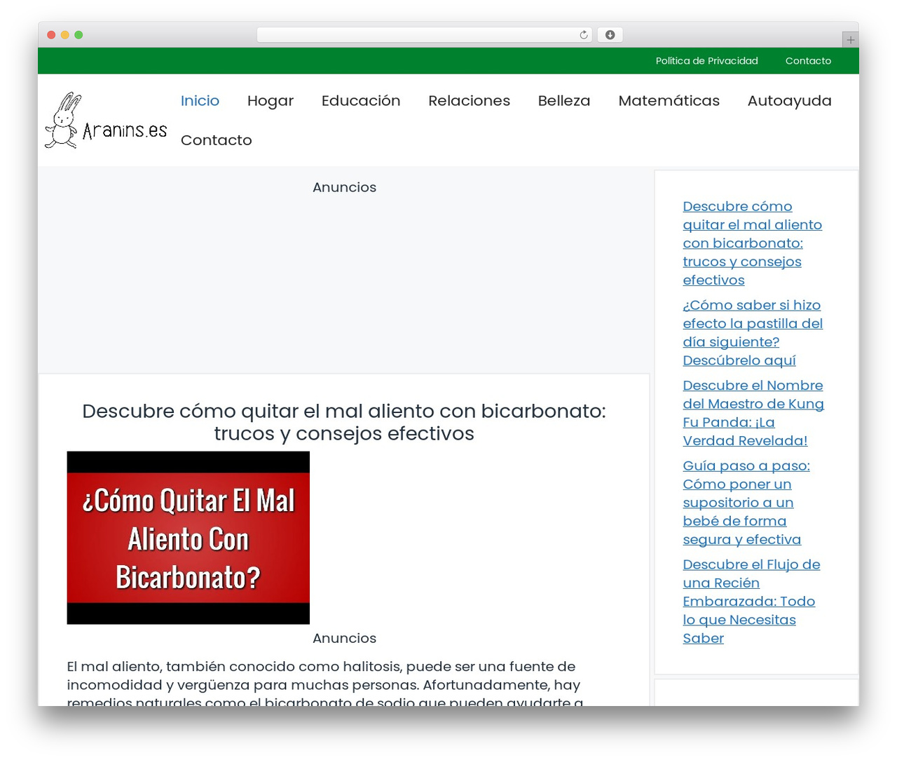 WordPress theme GeneratePress - aranins.es
