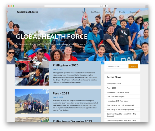 Adaptable Notes WordPress theme - globalhealthforce.org