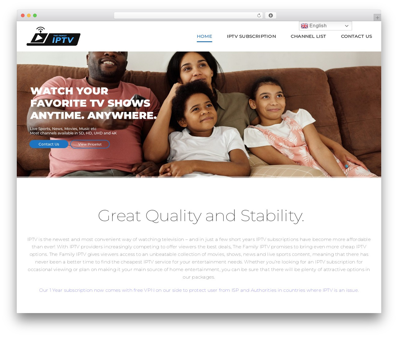 Avada theme WordPress - thefamilyiptv.com
