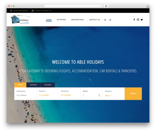 Onetourismo forms WordPress plugin - ableholidays.com