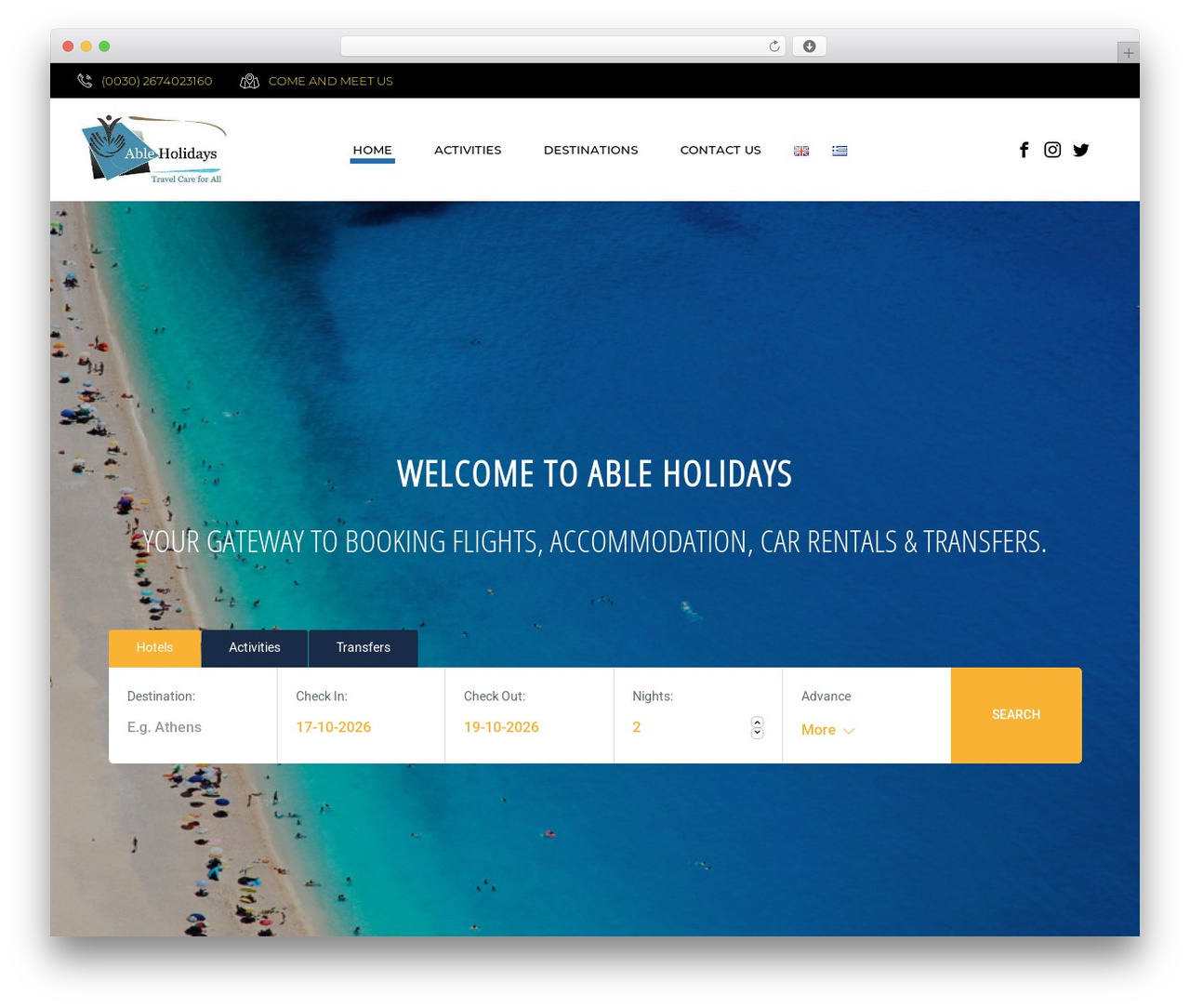 BootStrap HTML5 CSS3 Theme best WordPress theme - ableholidays.com