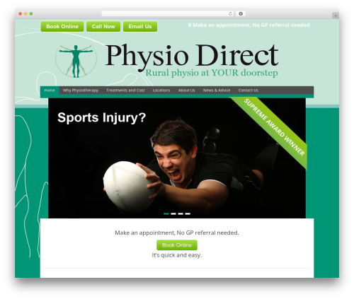 Theme WordPress Health - physiodirectnz.com