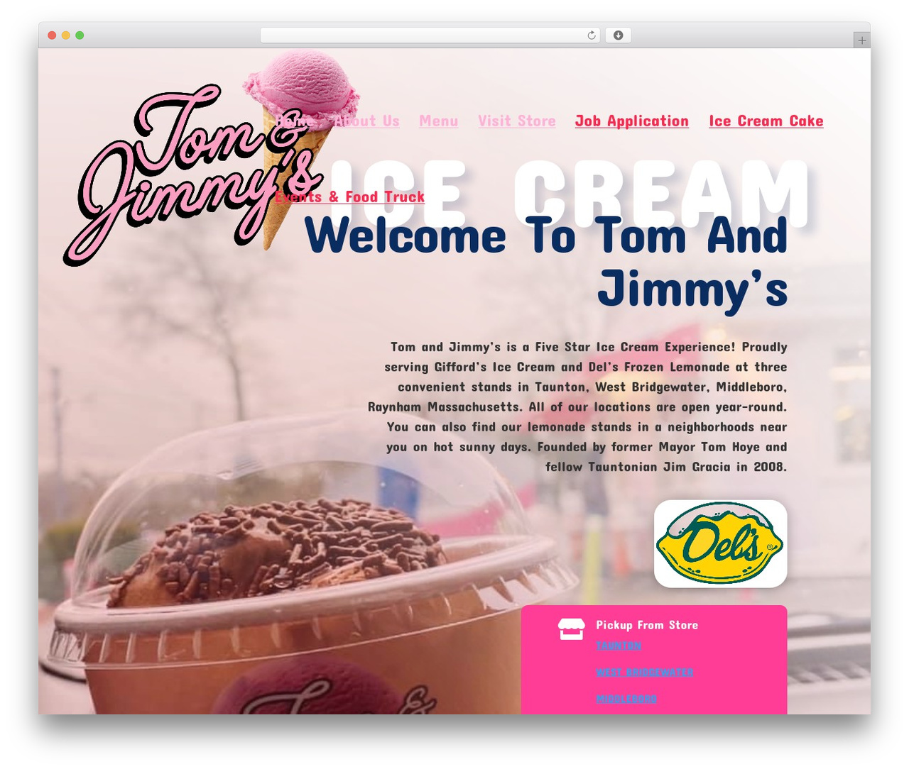 WordPress theme Divi - tomandjimmys.com