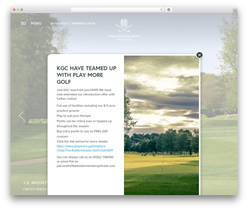 Artworking theme WordPress - thekidderminstergolfclub.com