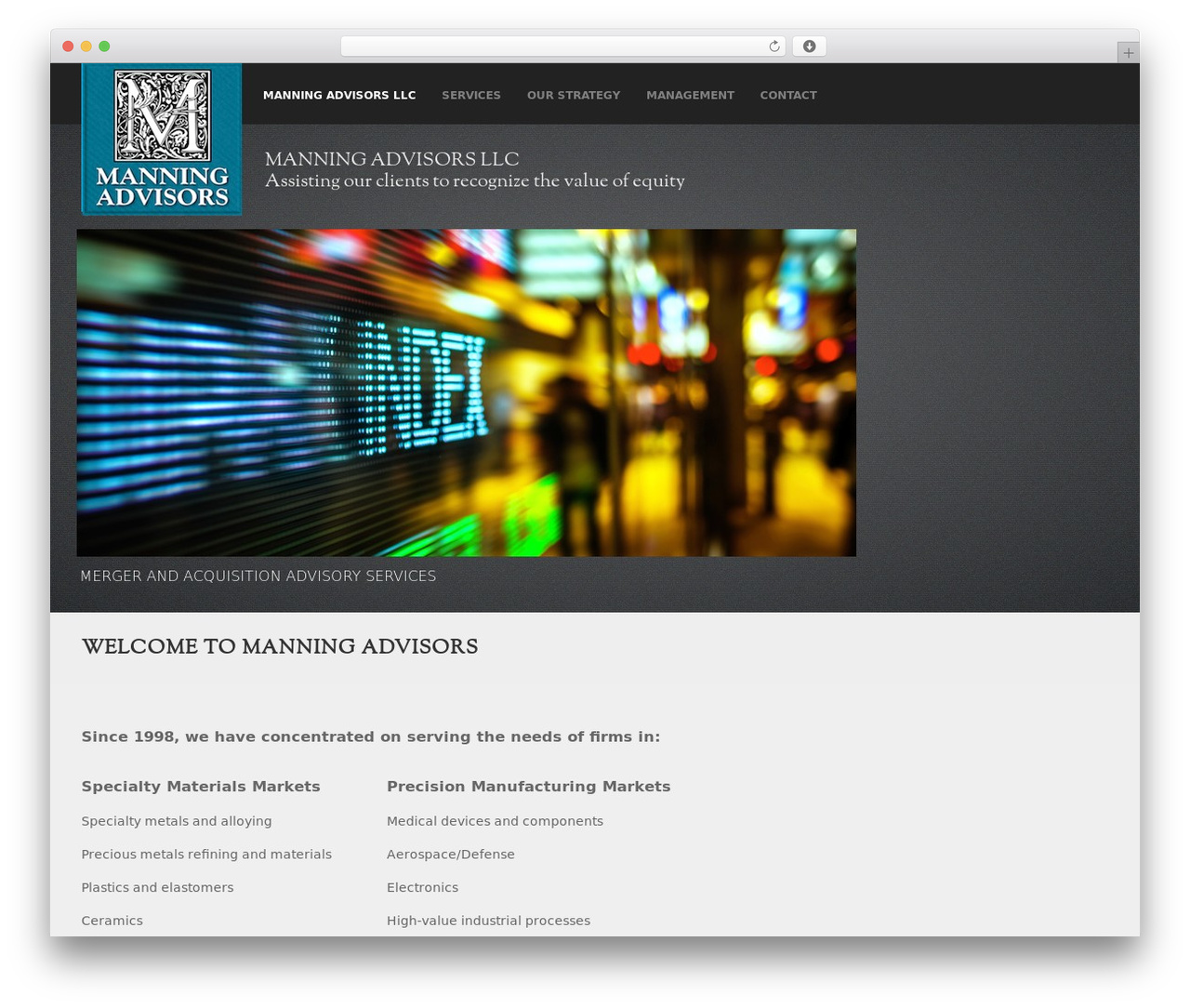 Fizz WordPress theme - manningadvisors.com