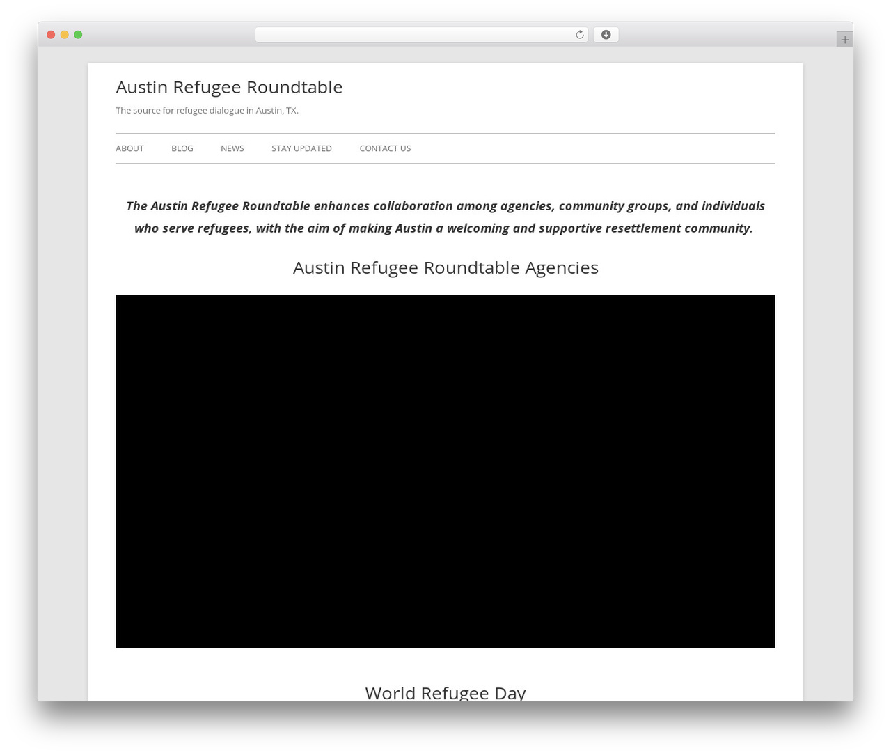 Tiny Framework best WordPress theme - austinrefugees.org