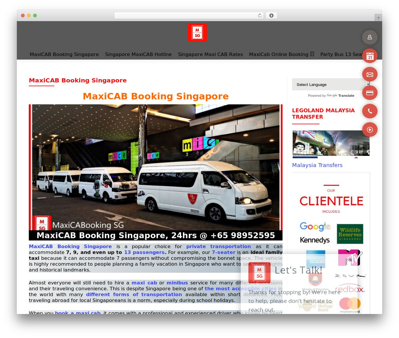 Zerif PRO WordPress theme - maxicabooking.com