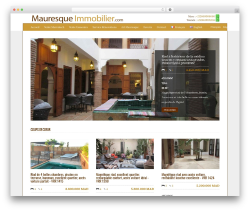 Mauresque WordPress theme - mauresque-immobilier.com