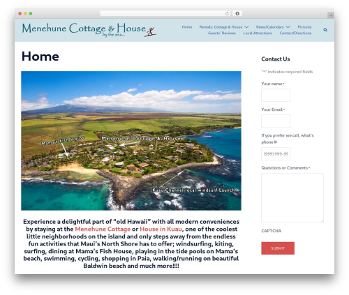 Sydney WordPress theme - menehunecottage.com