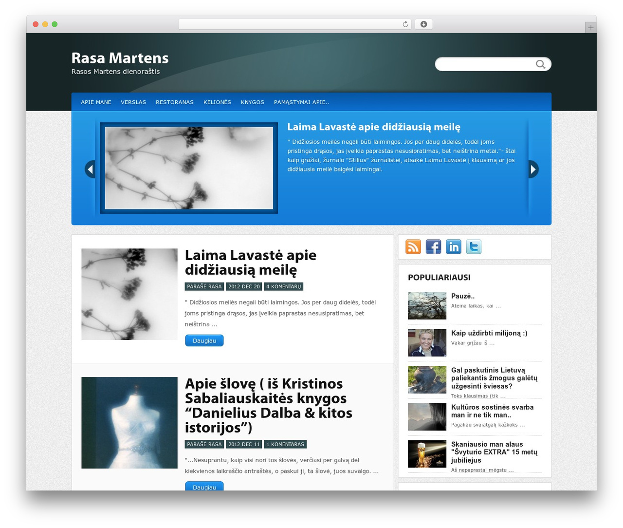 WordPress theme Calypso - martens.lt