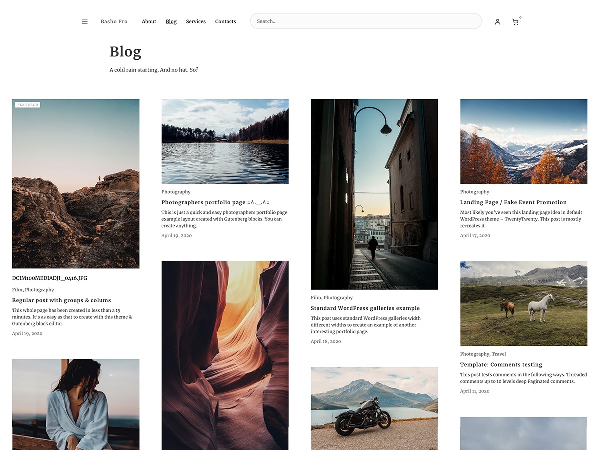 Basho theme WordPress portfolio by Ivan Fonin