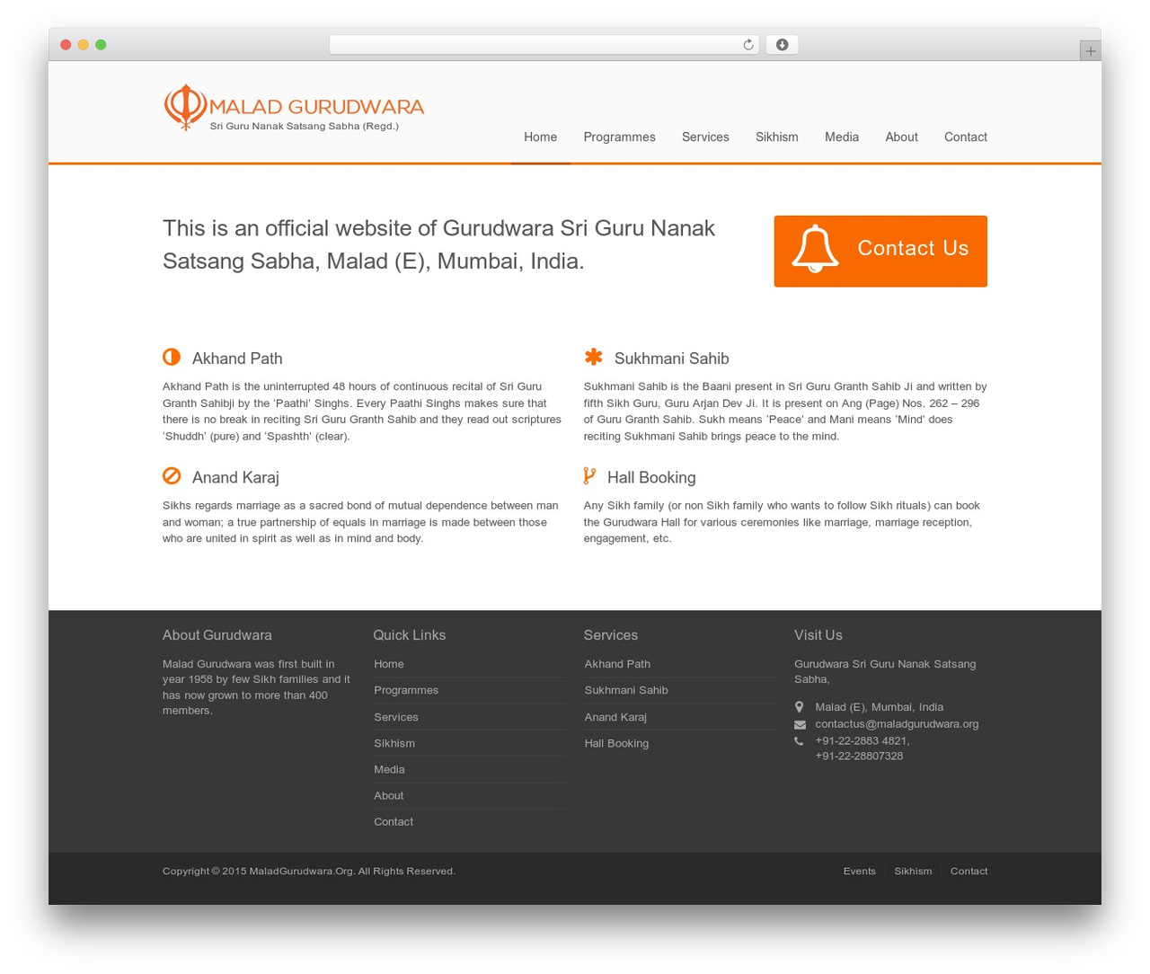 Guru theme WordPress - maladgurudwara.org