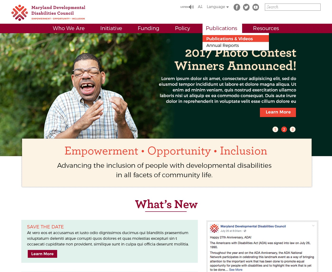 Theme WordPress MDDC Theme by Anthony Ahn of Clark Concepts LLC, Rockville, MD