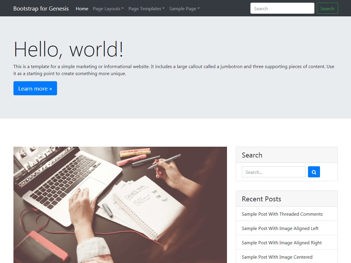 WordPress theme Bootstrap for Genesis