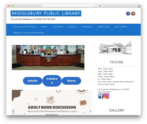 Cintron WordPress theme - middleburypubliclibrary.org