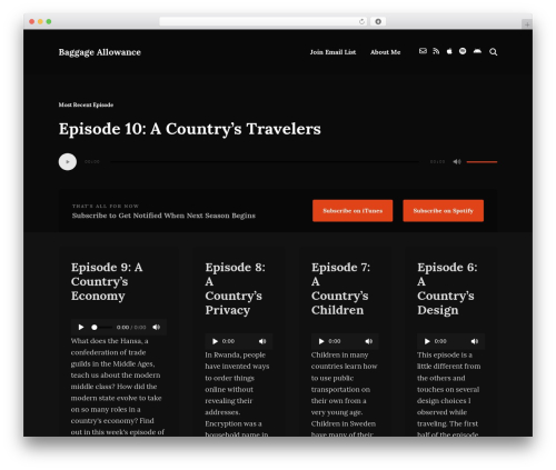 Podcaster widgets WordPress plugin - baggageallowance.net