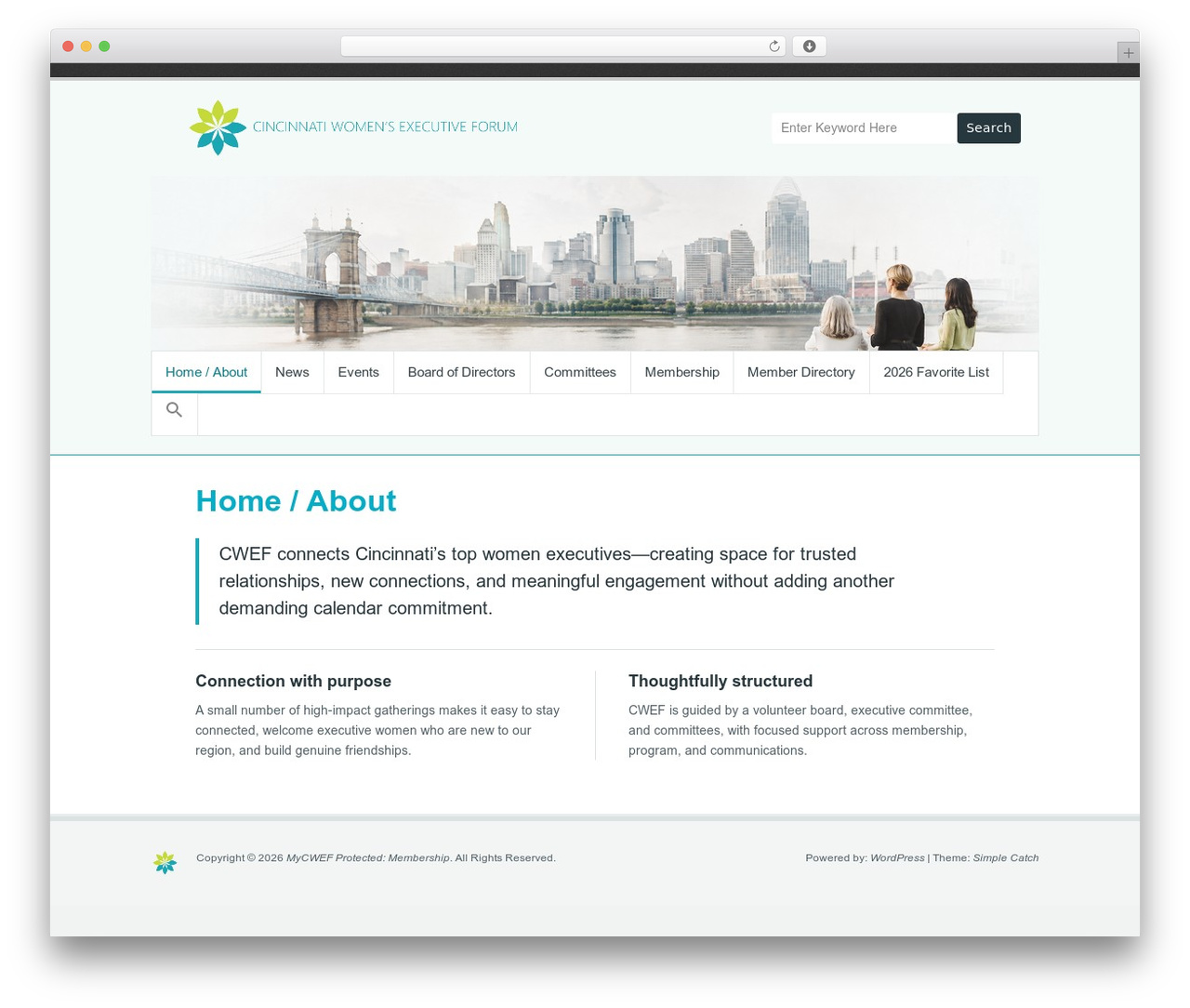 Simple Catch theme WordPress free - mycwef.com