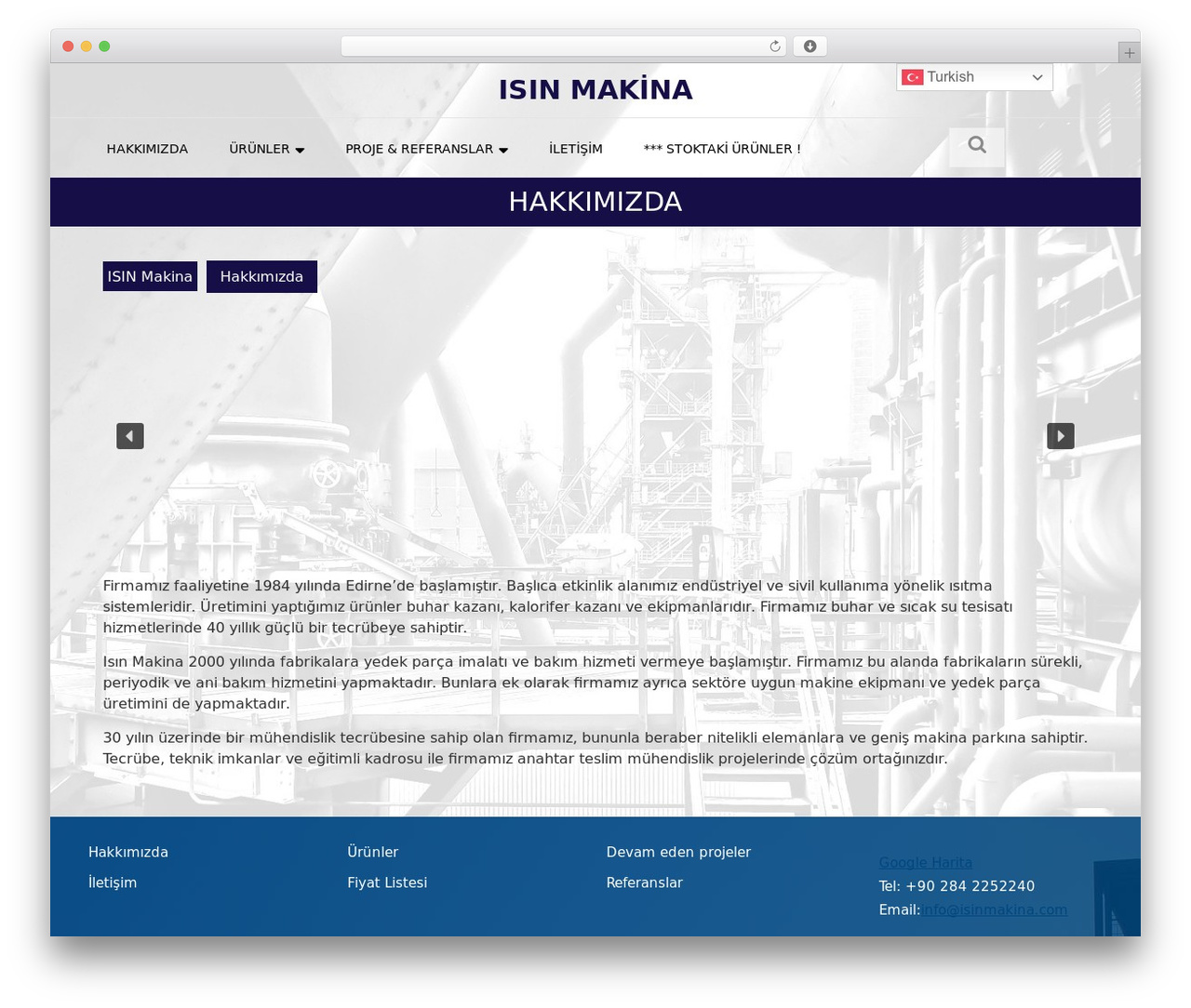 WordPress theme Mega Construction - isinmakina.com