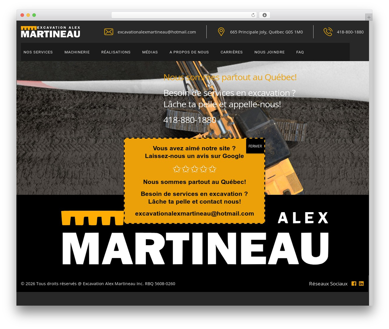 Multio Child theme WordPress - excavationalexmartineau.com