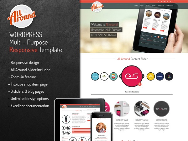 AllAround WordPress theme by Shindiri Studio