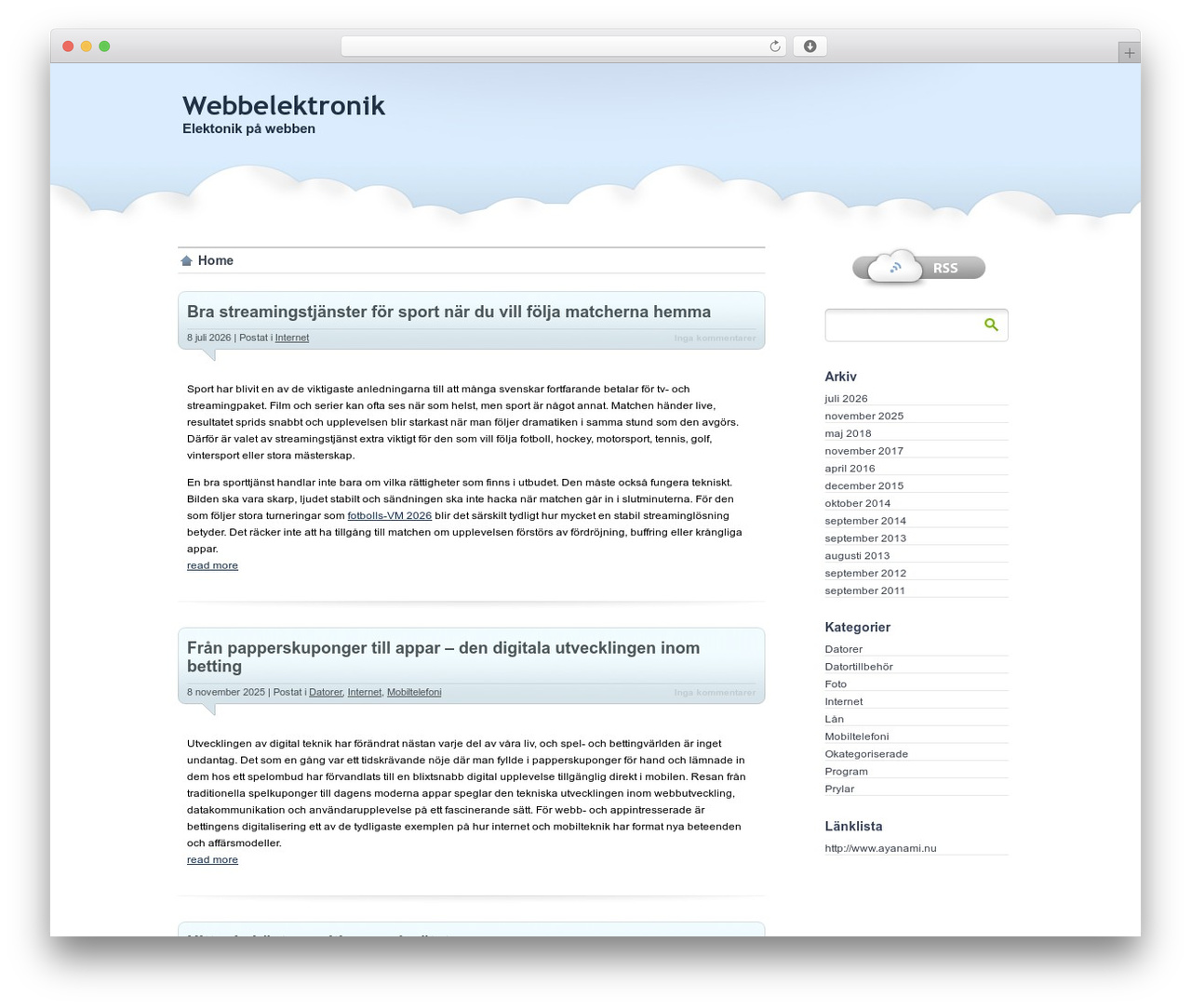 Best WordPress theme proClouds - webbelektronik.se