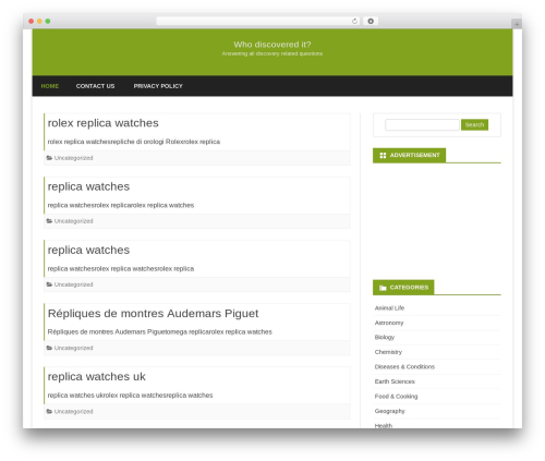 Custom Theme WordPress website theme - whodiscoveredit.net