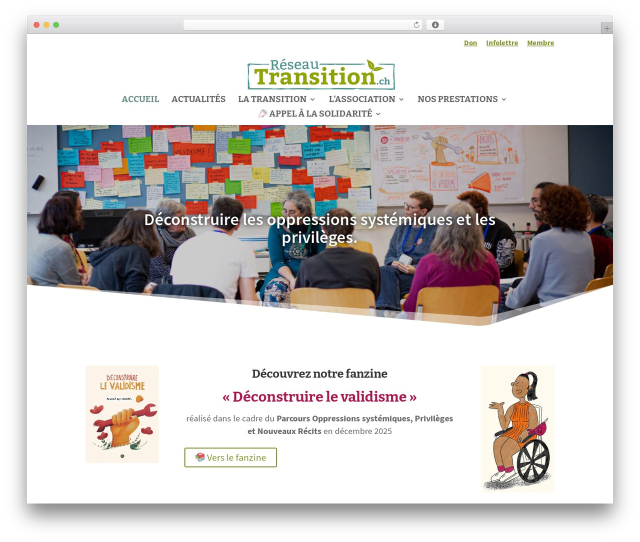 Divi creative agency WordPress theme design - reseautransition.ch