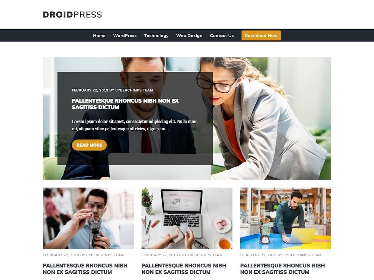 DroidPress template WordPress free
