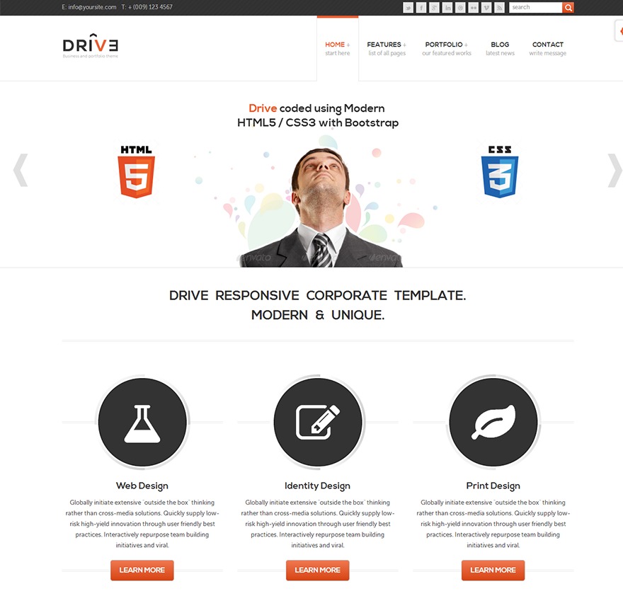 Theme WordPress Drive (Responsive Wordpress Theme) by Pixel8es