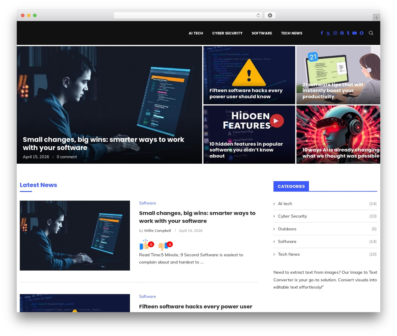 WordPress theme soledad - brightredglow.com