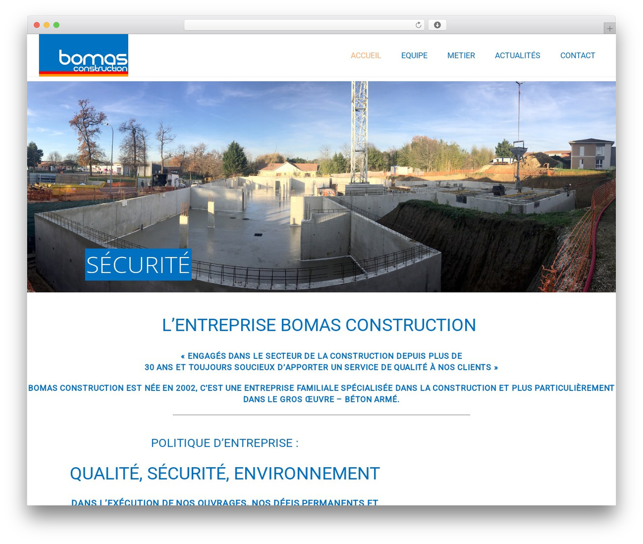 WordPress theme Lambda - bomas-construction.com