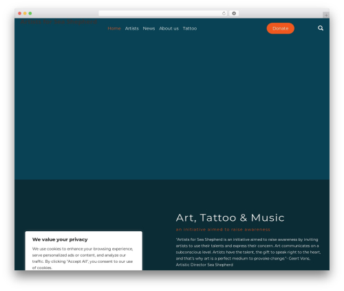 LEVELUP WordPress theme - artistsforseashepherd.com